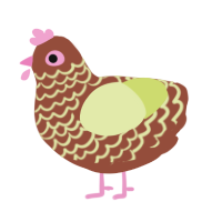 A russet and lemon chicken with a lace pattern