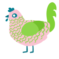 (unnamed), a rose and grass chicken with a lace pattern