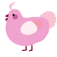 A pink and rose chicken