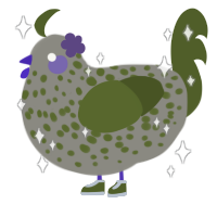 Mossy Rock, a ash and olive chicken with a speckle pattern