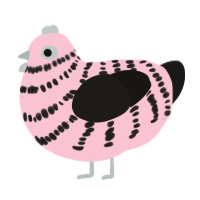 A rose and sable chicken with a bar pattern