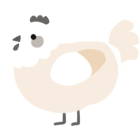 Cadbury Creame, a cream chicken with a head pattern