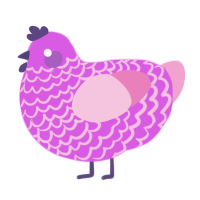 A orchid and pink chicken with a lace pattern