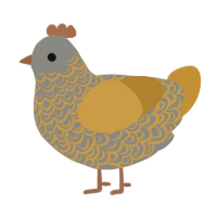 A ash and gold chicken with a double-lace pattern
