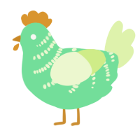 A spring and apple chicken with a half-bar pattern