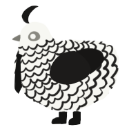 They stole my colors, a white and sable chicken with a lace pattern