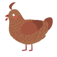 A brown and russet chicken with a lace pattern