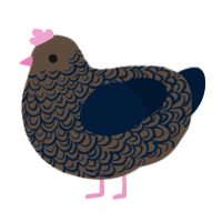 A bark and tumblr chicken with a double-lace pattern