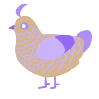 A beige and lilac chicken with a lace pattern