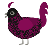 A black and wine chicken with a double-lace pattern