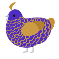 A indigo and gold chicken with a lace pattern