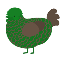 A leaf and bark chicken with a lace pattern