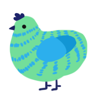 A spring and sky chicken with a bar pattern