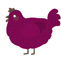 A wine chicken with a lace pattern