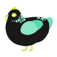 alford plea, a sable and mint chicken with a neck-speckle pattern