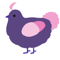 A overcast and pink chicken
