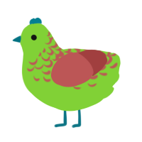 A grass and red chicken with a half-lace pattern