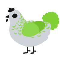 A mist and grass chicken with a half-lace pattern