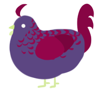 A overcast and maroon chicken with a half-lace pattern