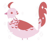 A rose and red chicken with a half-lace pattern