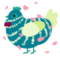 A sea and apple chicken with a bar pattern