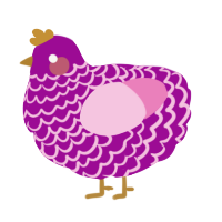 A plum and pink chicken with a lace pattern