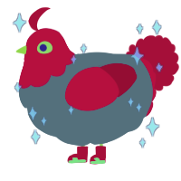 A ash and crimson chicken with a head pattern