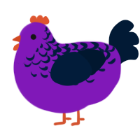 A violet and tumblr chicken with a half-lace pattern