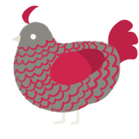 A ash and crimson chicken with a lace pattern