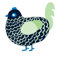A tumblr and gluppy chicken with a lace pattern