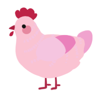 A rose and pink chicken with a half-bar pattern