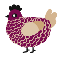 A wine and beige chicken with a lace pattern