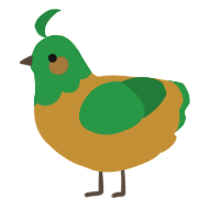 A gold and viridian chicken with a head pattern