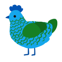 A sky and leaf chicken with a lace pattern
