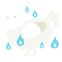 A white chicken with a head pattern