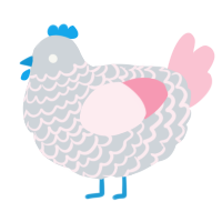 A mist and rose chicken with a lace pattern