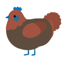 A bark and russet chicken with a head pattern