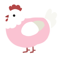 Rosé, a rose and white chicken with a head pattern