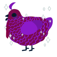 A wine and violet chicken with a lace pattern