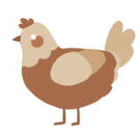 A brown and beige chicken with a head pattern