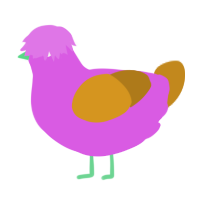 A orchid and ochre chicken