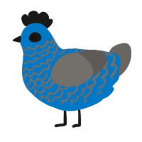 A sapphire and grey chicken with a lace pattern