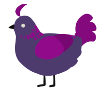 A overcast and plum chicken with a neck-speckle pattern