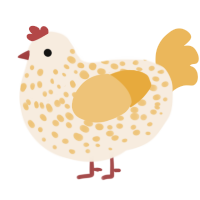 A cream and honey chicken with a speckle pattern