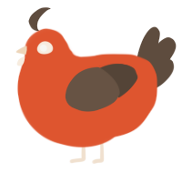 A vermilion and bark chicken