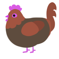 A bark and russet chicken with a head pattern