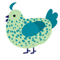 A gluppy and sea chicken with a speckle pattern
