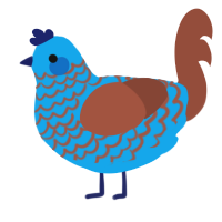 A sky and russet chicken with a lace pattern