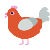 A vermilion and silver chicken