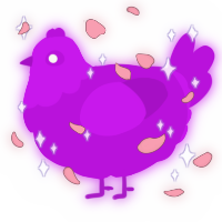 A amethyst chicken with a head pattern